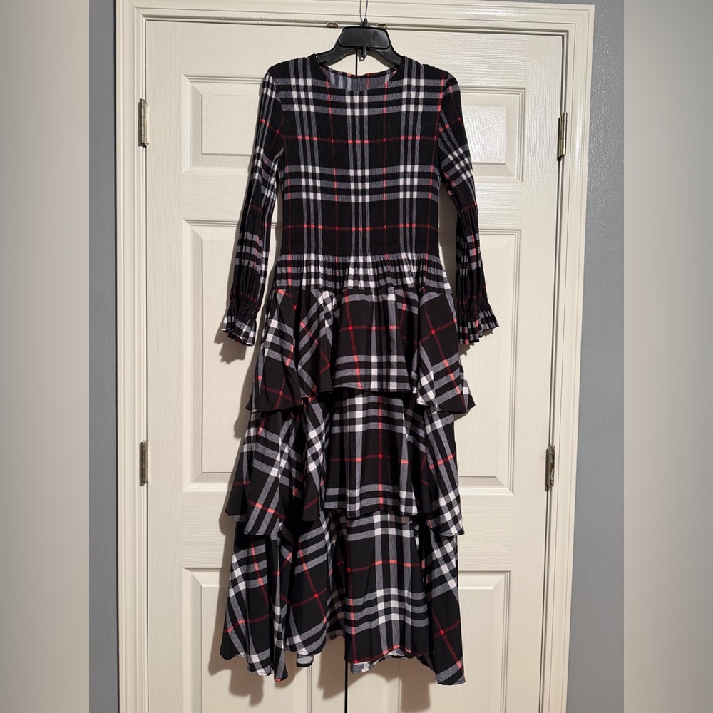 Plaid Black and White one size ladies dress
